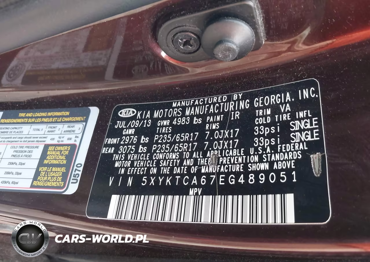 2014 Kia Sorento Lx VIN:5XYKTCA67EG489051 - 9