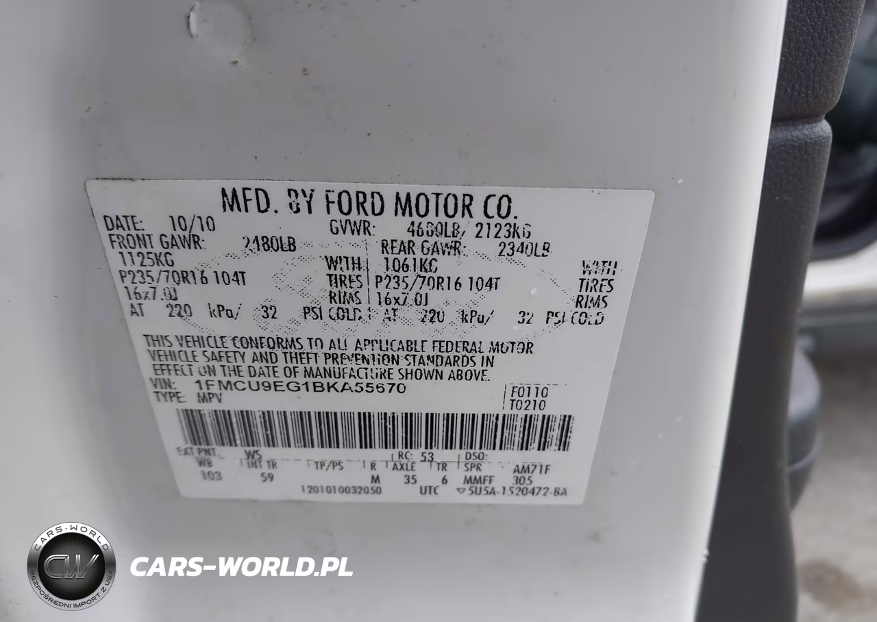 2011 Ford Escape Limited VIN:1FMCU9EG1BKA55670 - 9