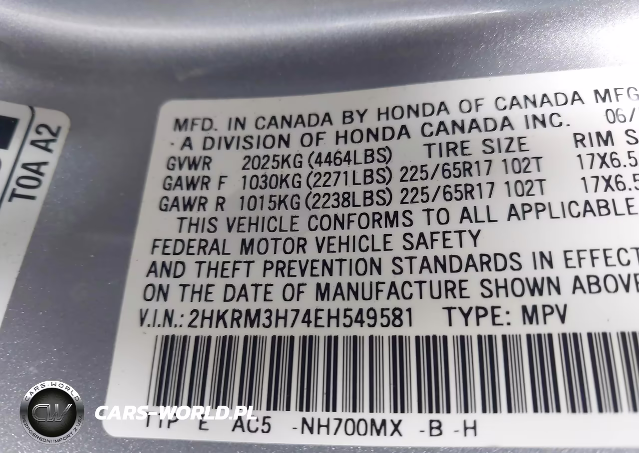 2014 Honda Cr-V Ex-L VIN:2HKRM3H74EH549581 - 9