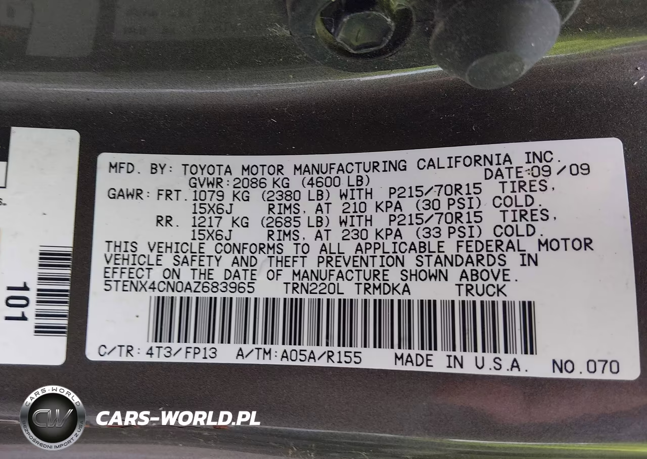 2010 Toyota Tacoma VIN:5TENX4CN0AZ683965 - 9