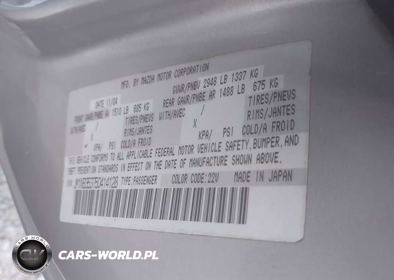 2005 Mazda Mx-5 Miata Cloth VIN:JM1NB353750414128 - 9