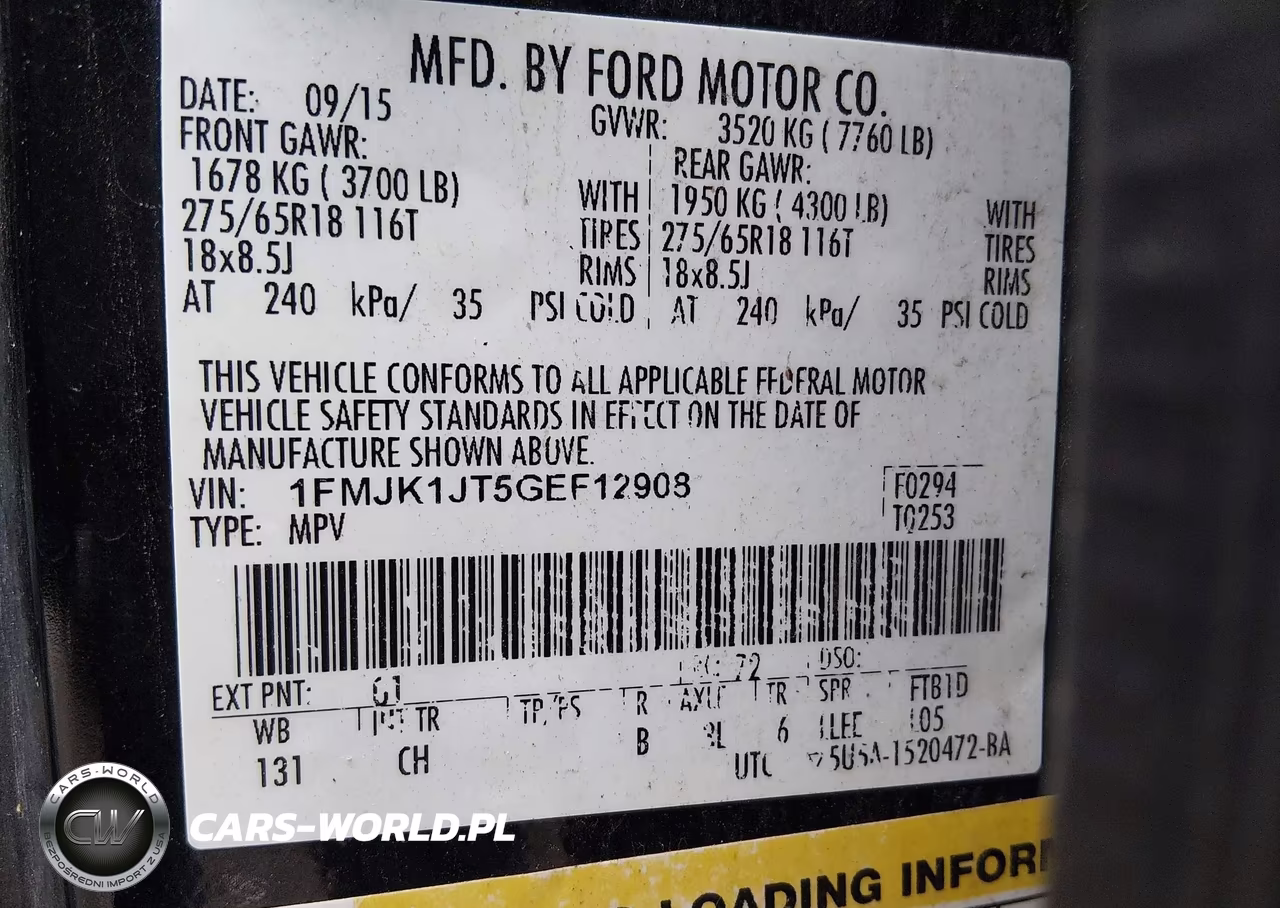 2016 Ford Expedition El Xlt VIN:1FMJK1JT5GEF12908 - 9
