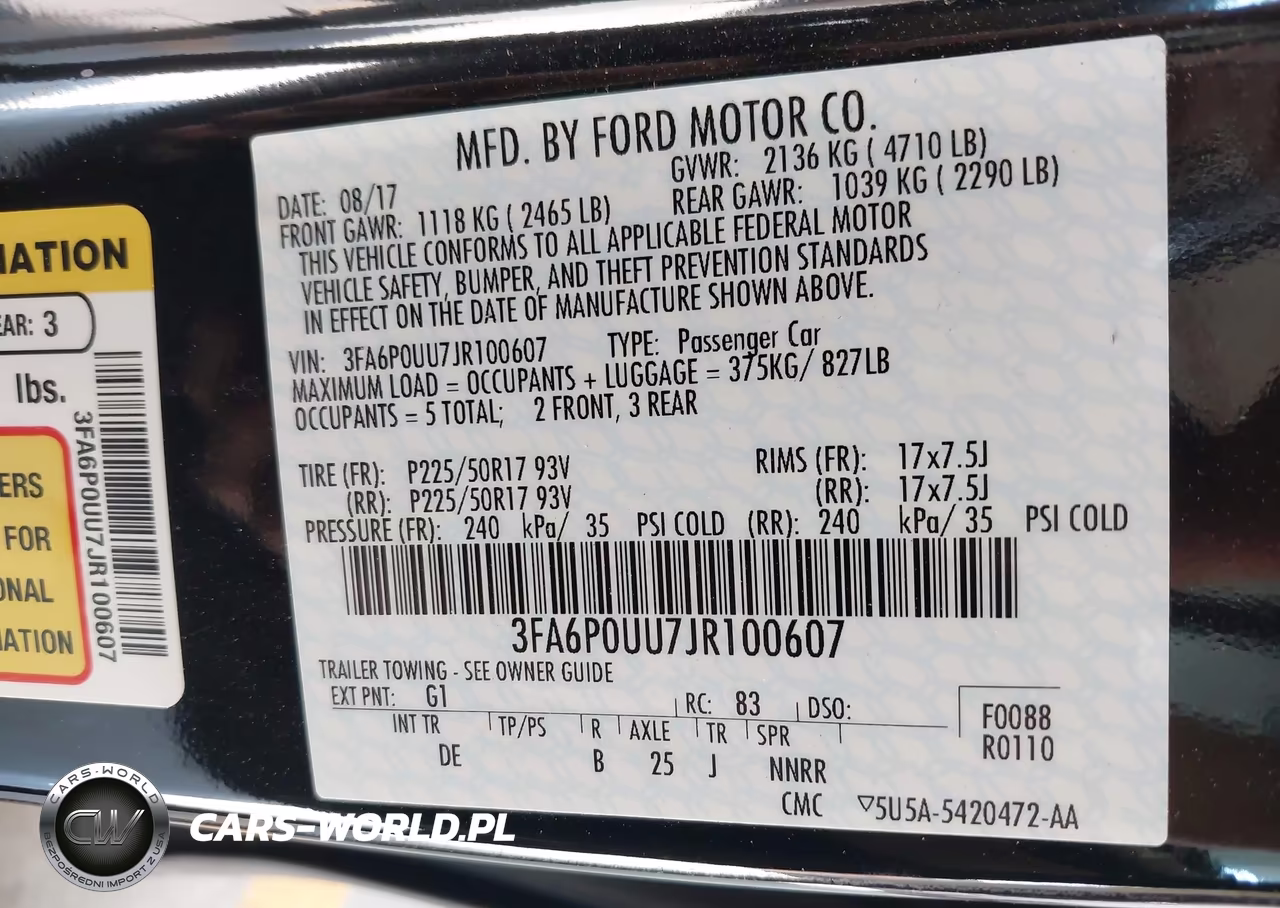 2018 Ford Fusion Hybrid S VIN:3FA6P0UU7JR100607 - 9