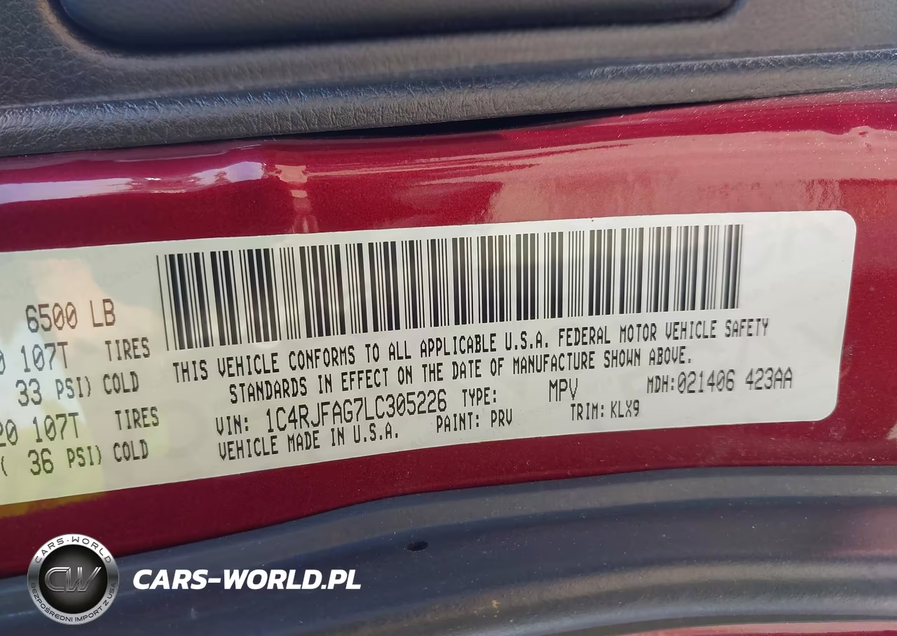 2020 Jeep Grand Cherokee Altitude 4X4 VIN:1C4RJFAG7LC305226 - 9