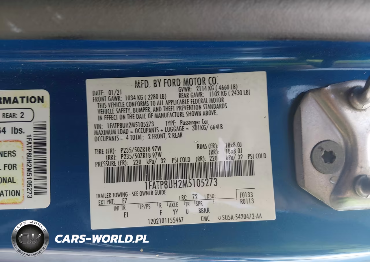 2021 Ford Mustang Ecoboost Premium VIN:1FATP8UH2M5105273 - 9