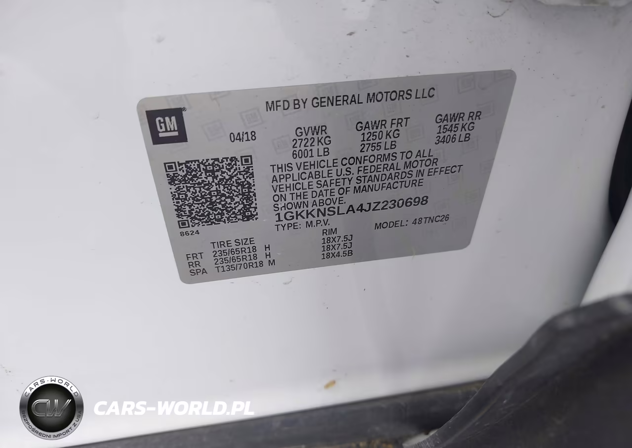 2018 GMC Acadia Sle-2 VIN:1GKKNSLA4JZ230698 - 9