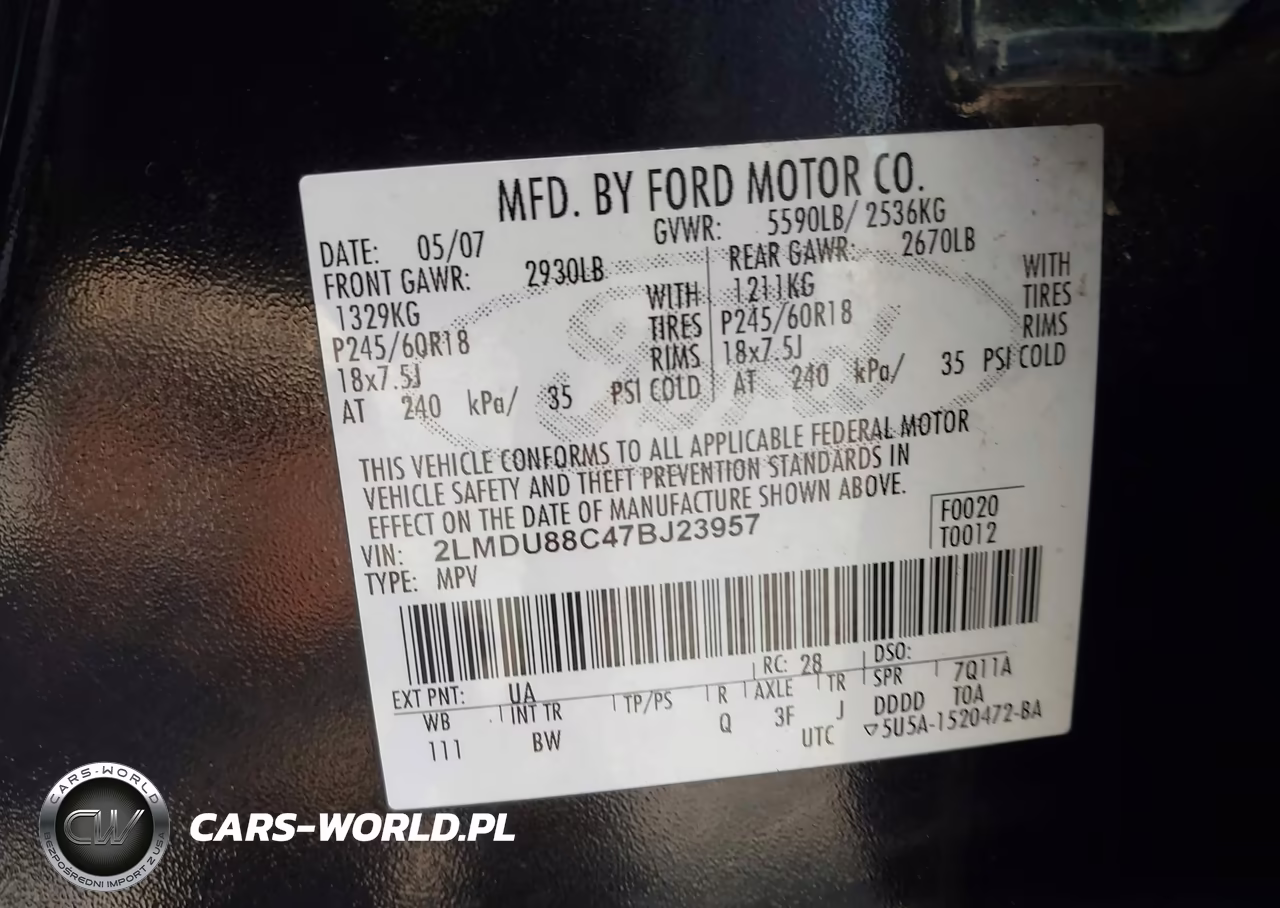 2007 Lincoln Mkx VIN:2LMDU88C47BJ23957 - 9