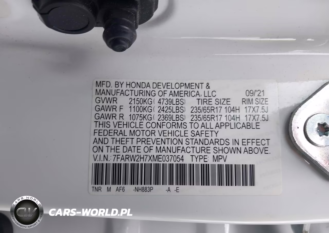 2021 Honda Cr-V Awd Special Edition VIN:7FARW2H7XME037054 - 9