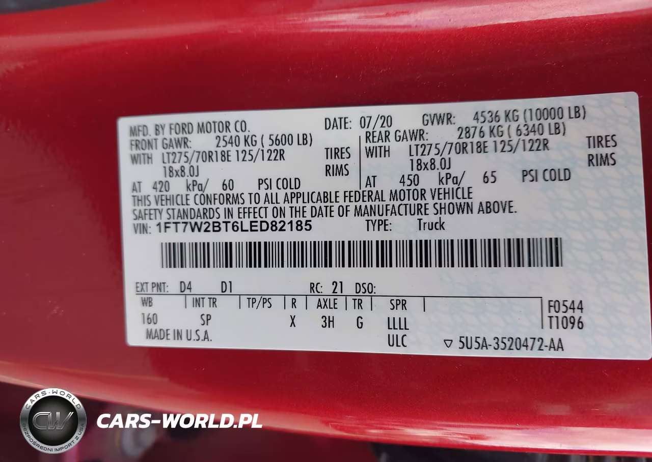 2020 Ford F-250 King Ranch VIN:1FT7W2BT6LED82185 - 9