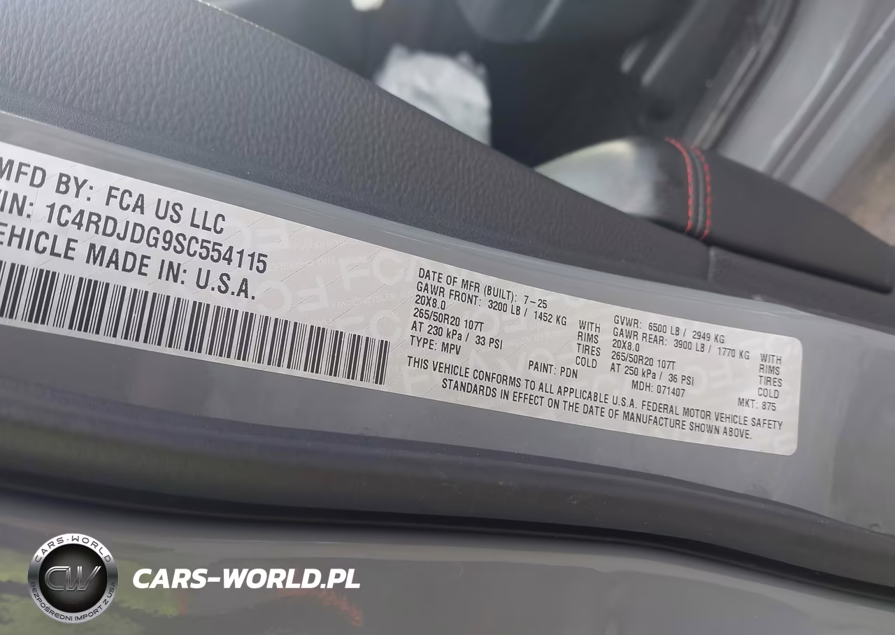 2025 Dodge Durango Gt Awd VIN:1C4RDJDG9SC554115 - 9