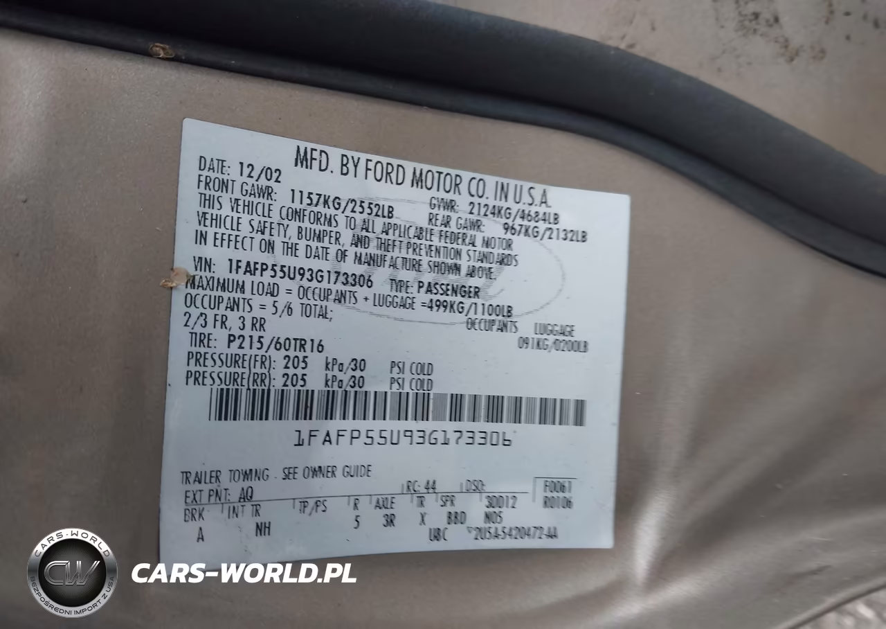 2003 Ford Taurus Ses VIN:1FAFP55U93G173306 - 9