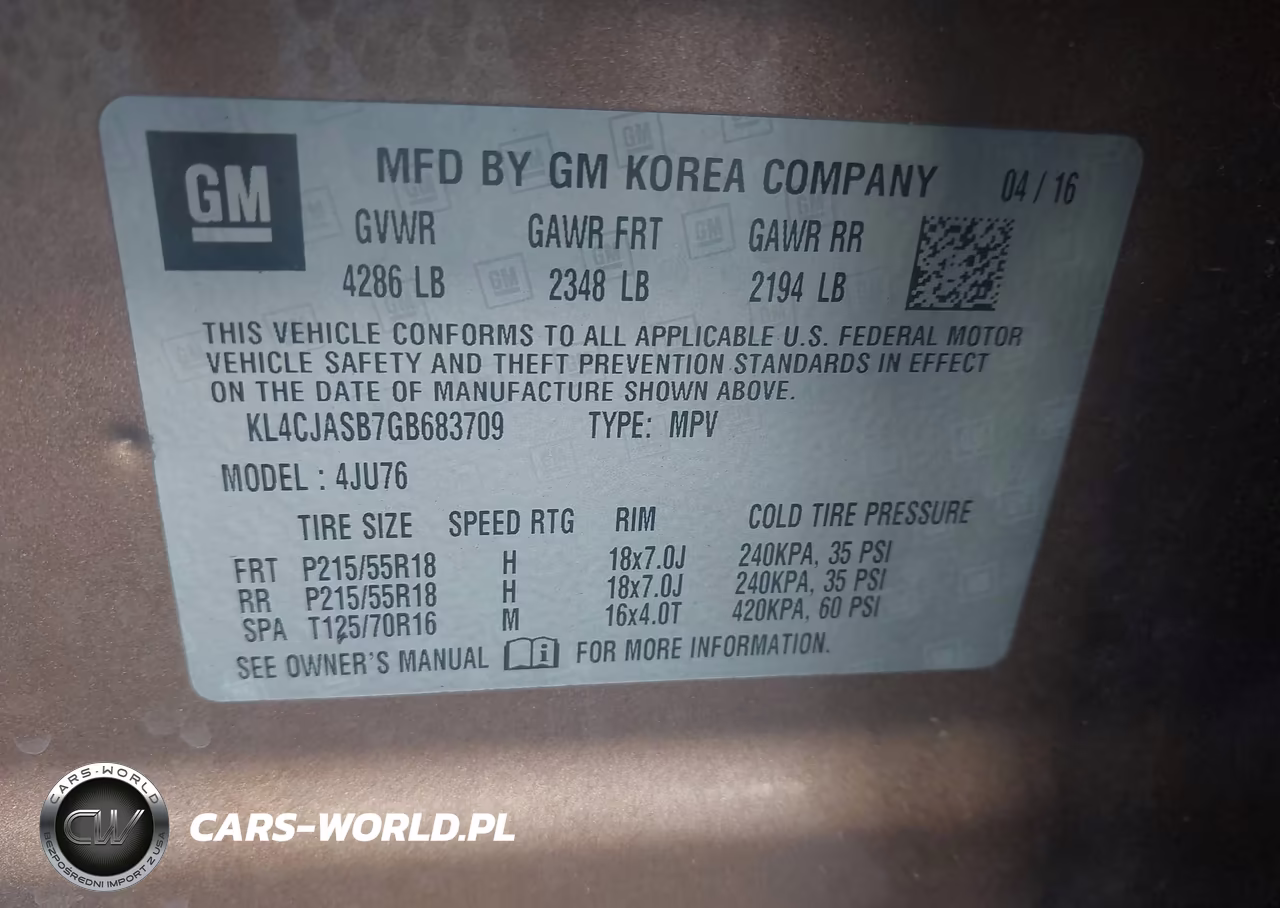 2016 Buick Encore VIN:KL4CJASB7GB683709 - 9