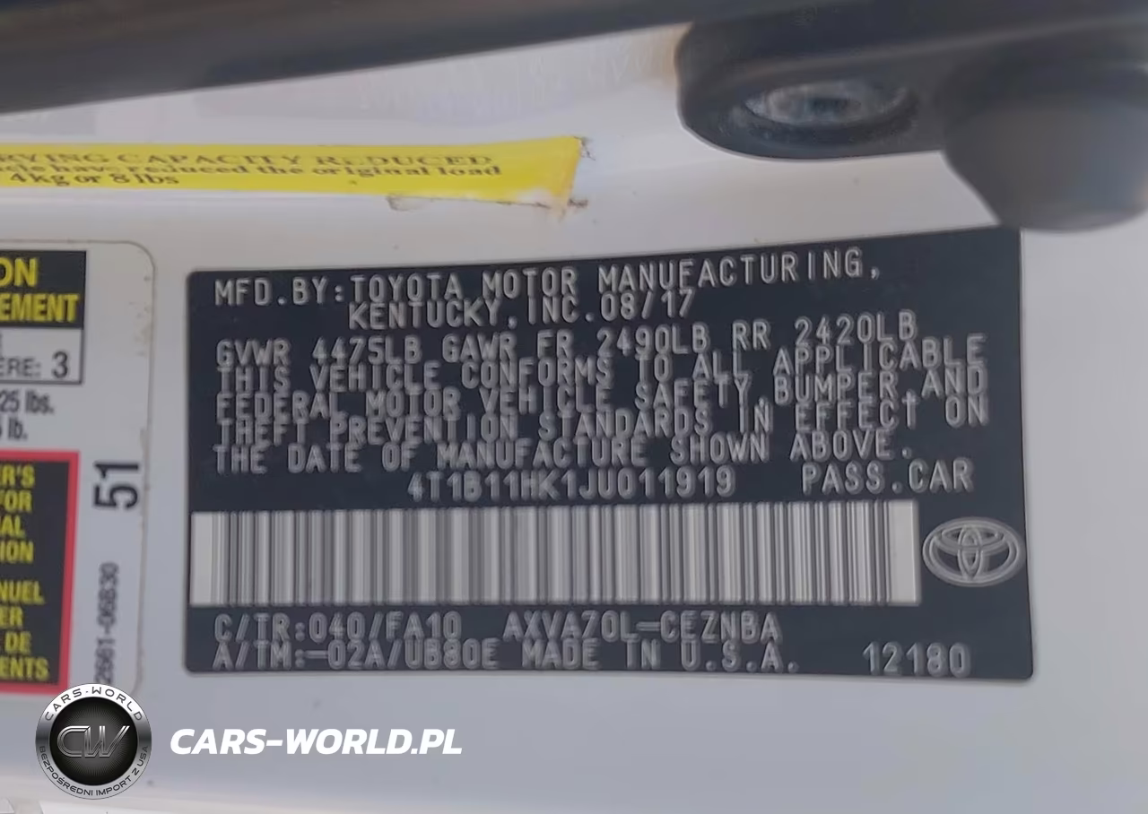 2018 Toyota Camry Le VIN:4T1B11HK1JU011919 - 9