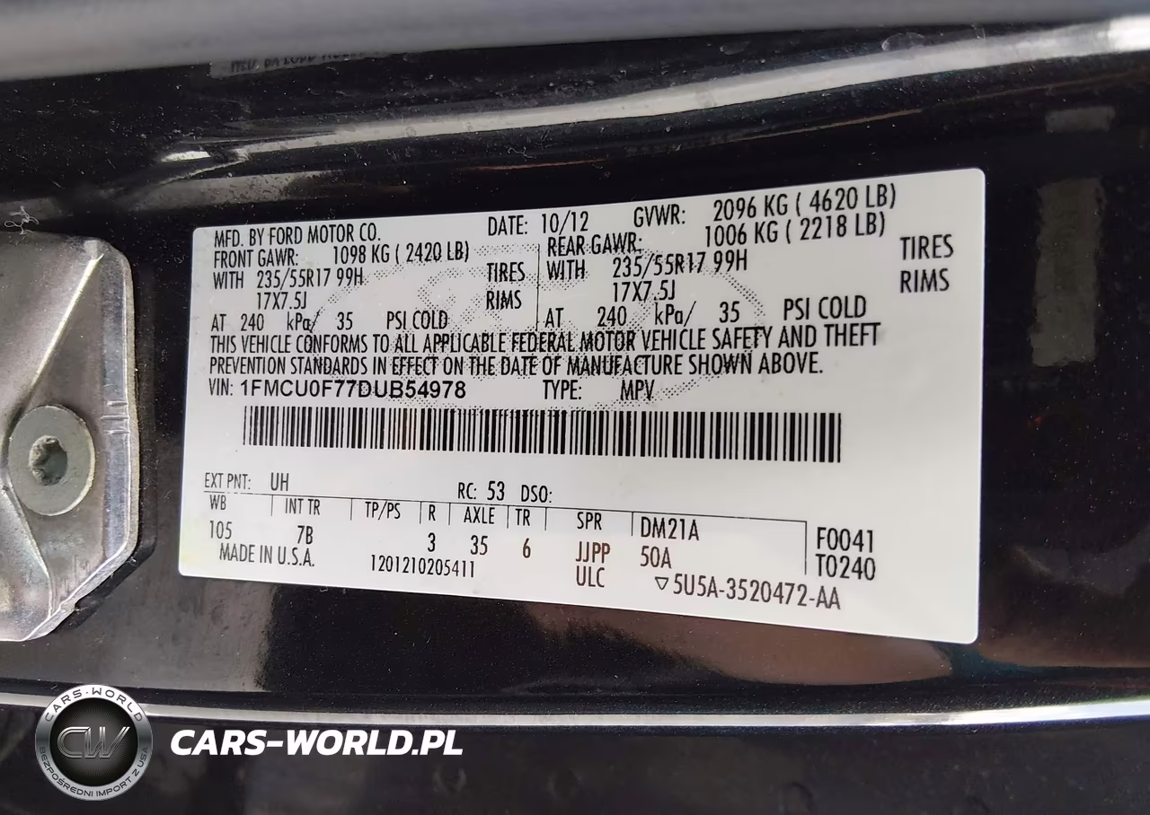 2013 Ford Escape S VIN:1FMCU0F77DUB54978 - 9