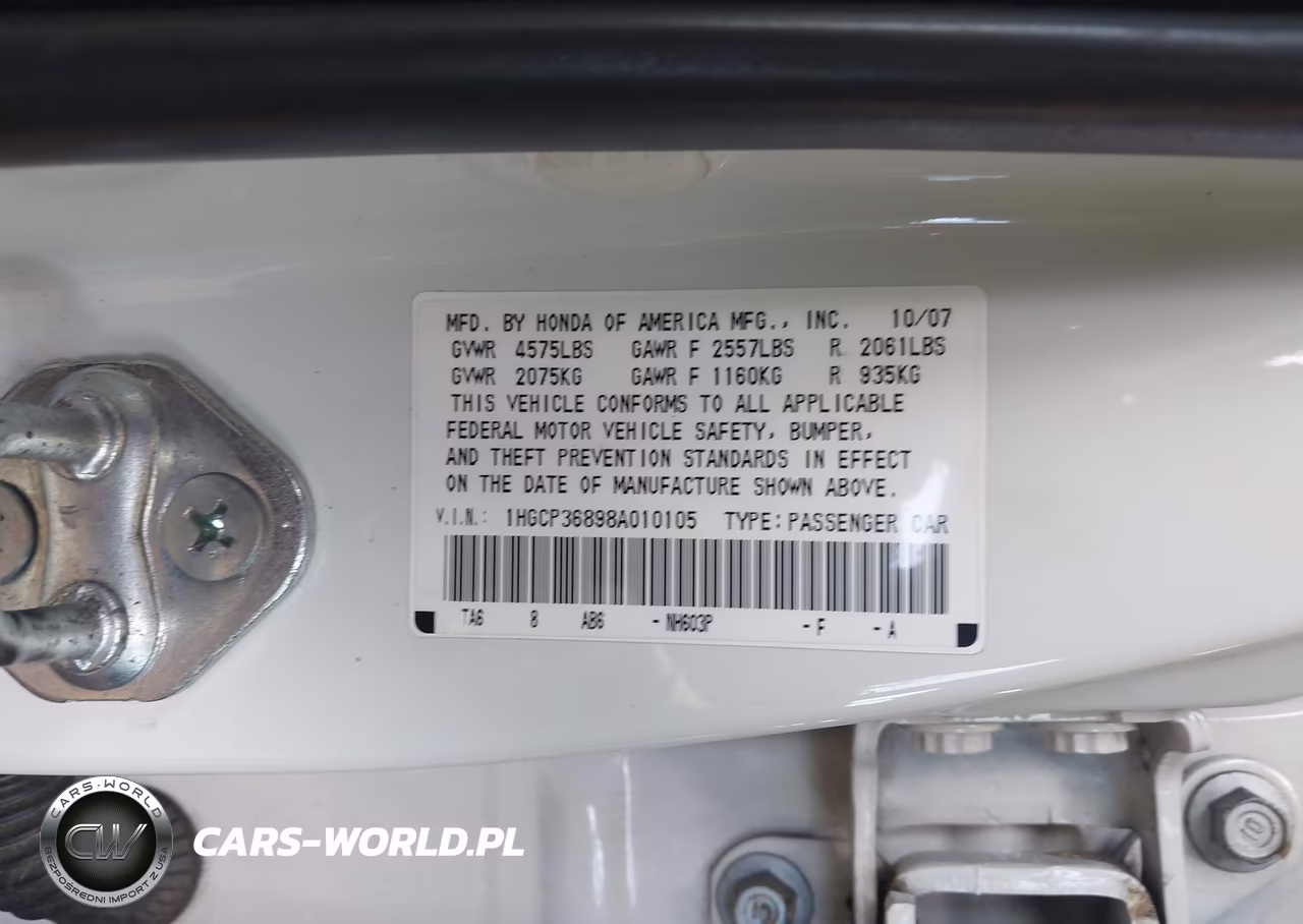 2008 Honda Accord 3.5 Ex-L VIN:1HGCP36898A010105 - 9
