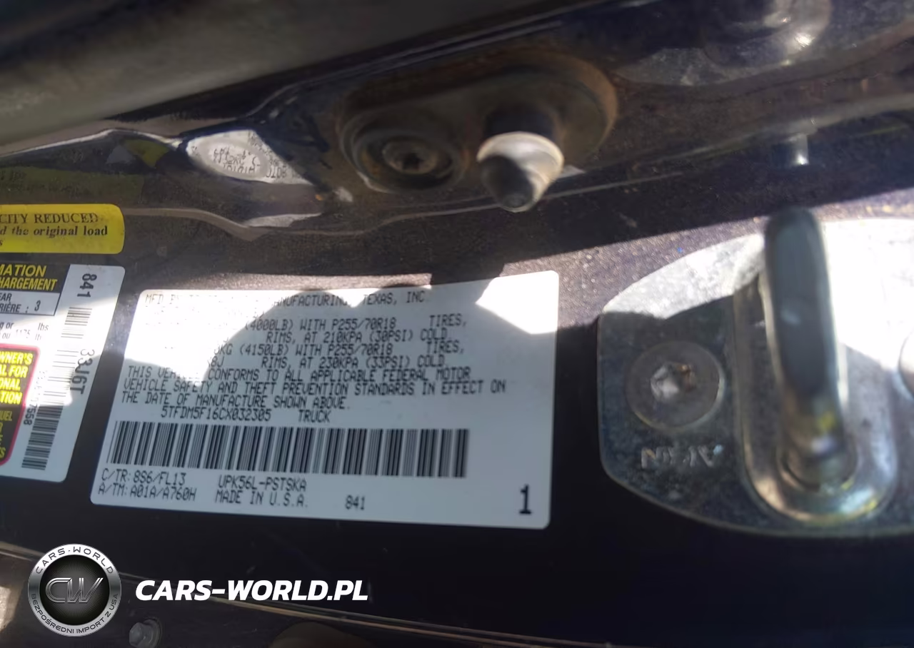 2012 Toyota Tundra Grade 4.6L V8 VIN:5TFDM5F16CX032305 - 9