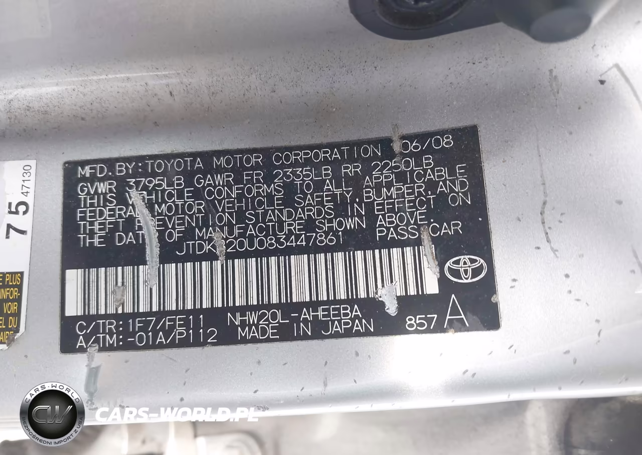 2008 Toyota Prius VIN:JTDKB20U083447861 - 9