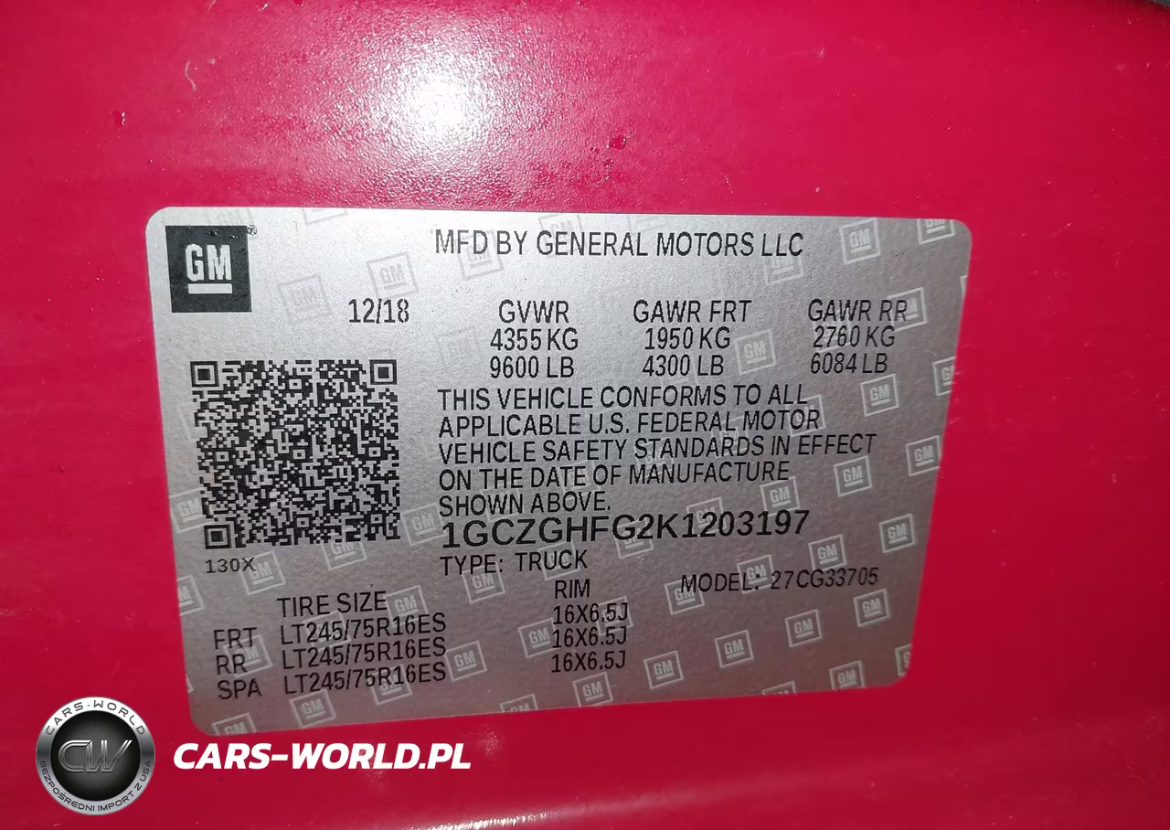 2019 Chevrolet Express 3500 Work Van VIN:1GCZGHFG2K1203197 - 9