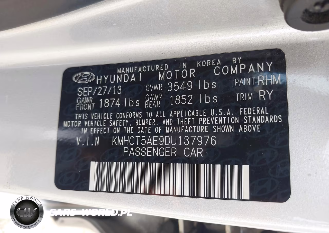 2013 Hyundai Accent Gs VIN:KMHCT5AE9DU137976 - 9