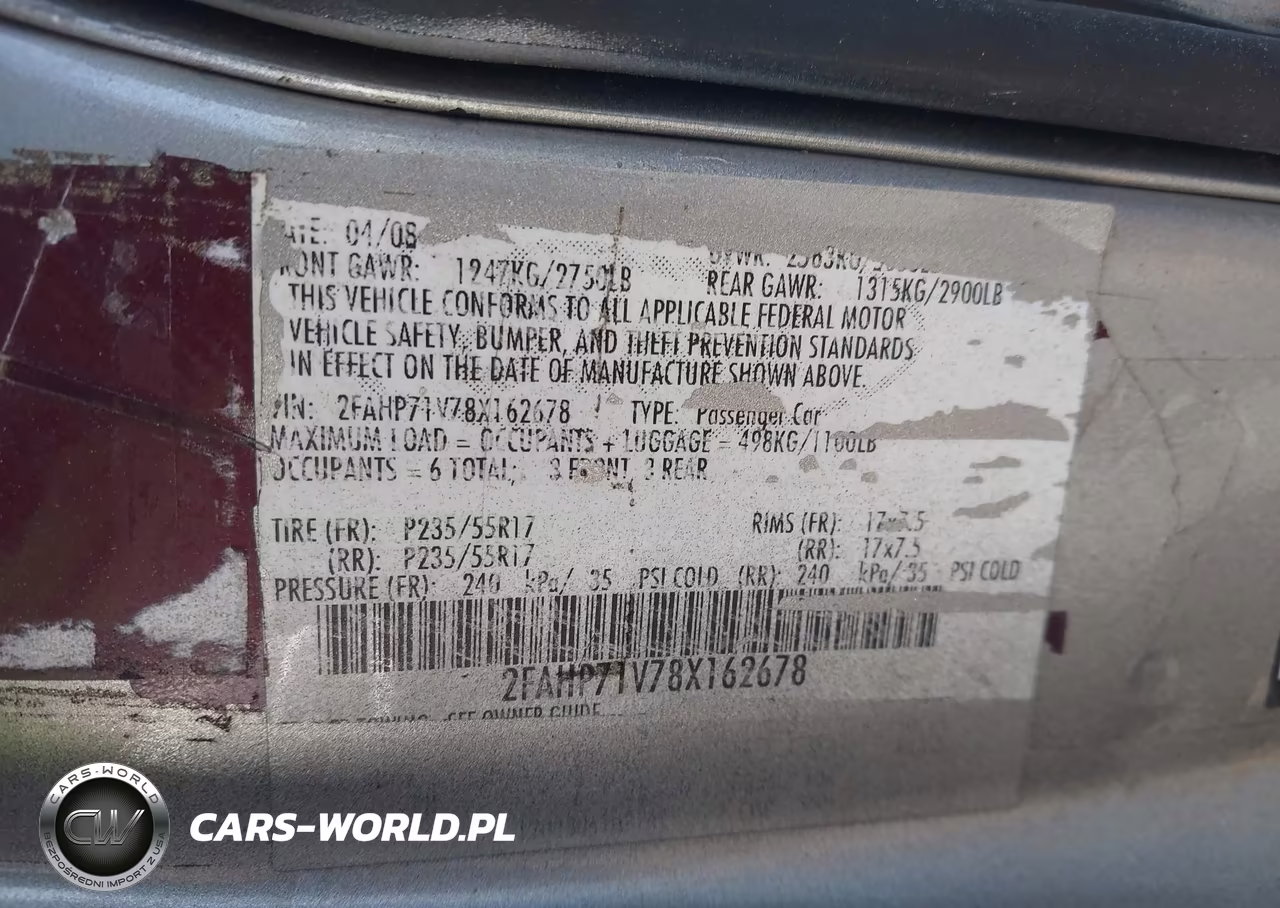 2008 Ford Crown Victoria Police-Police Interceptor VIN:2FAHP71V78X162678 - 9