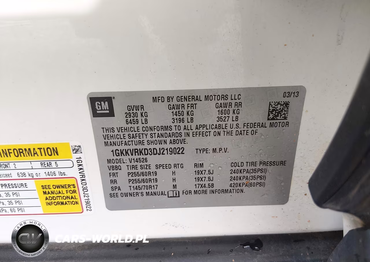 2013 GMC Acadia Slt-1 VIN:1GKKVRKD3DJ219022 - 9