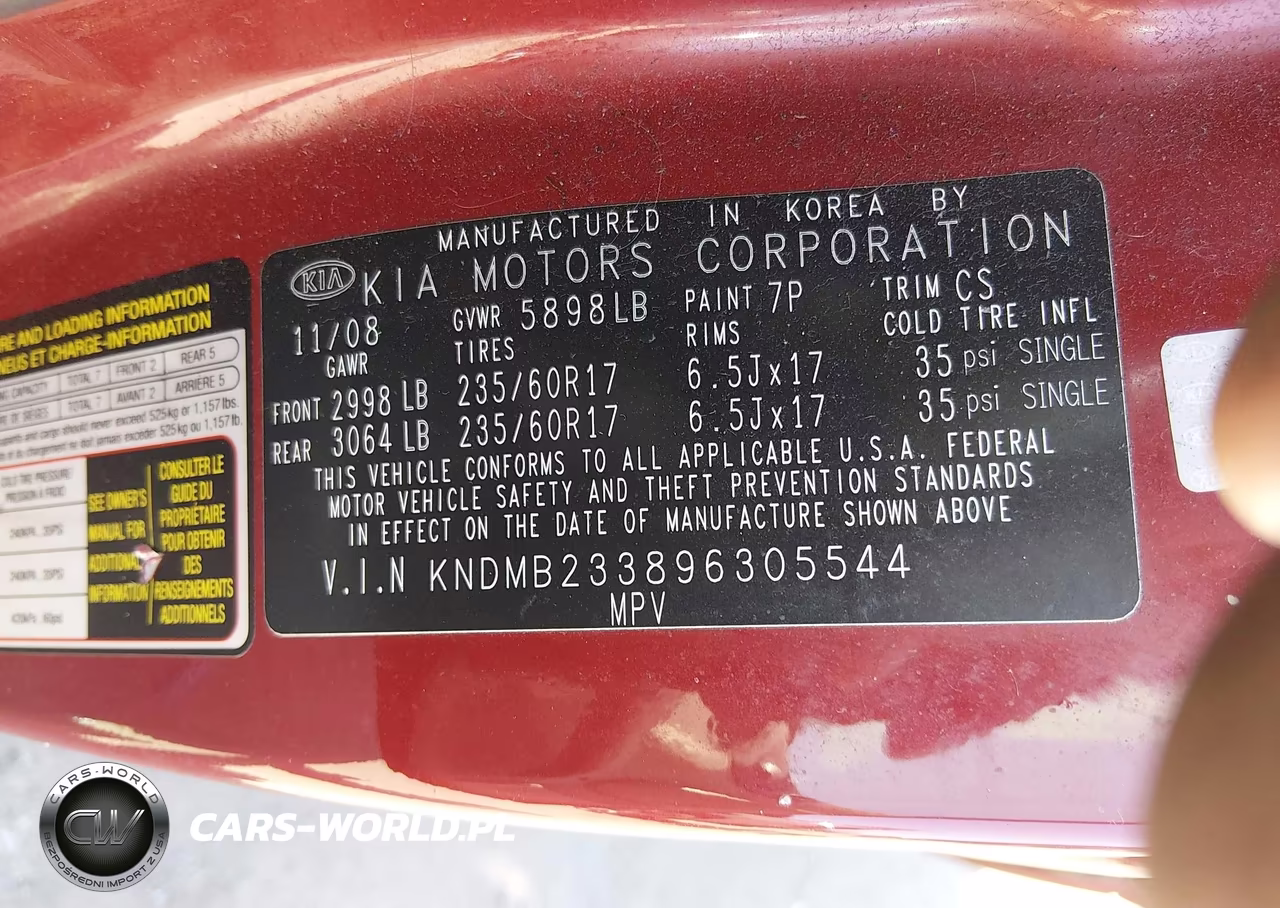 2009 Kia Sedona Ex VIN:KNDMB233896305544 - 9