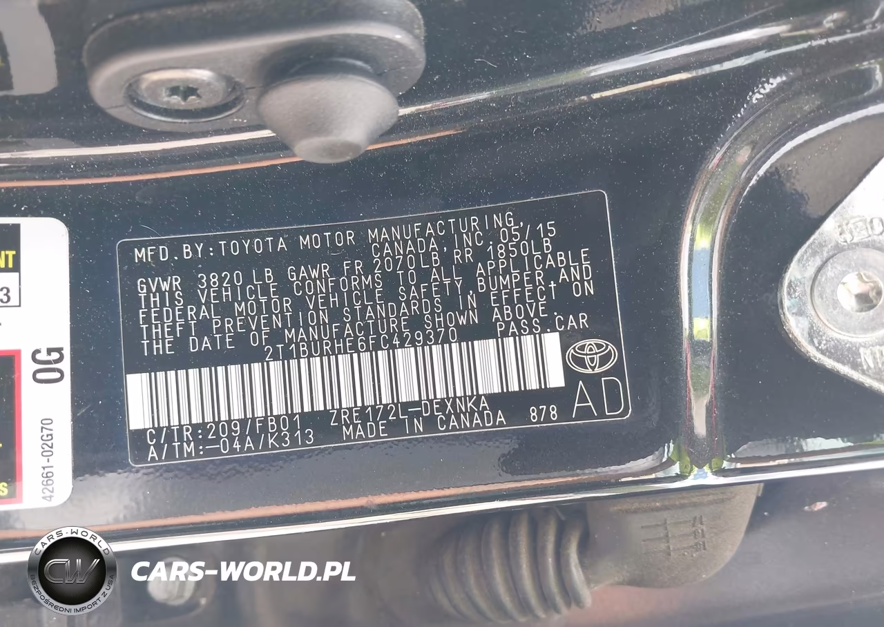 2015 Toyota Corolla Le VIN:2T1BURHE6FC429370 - 9