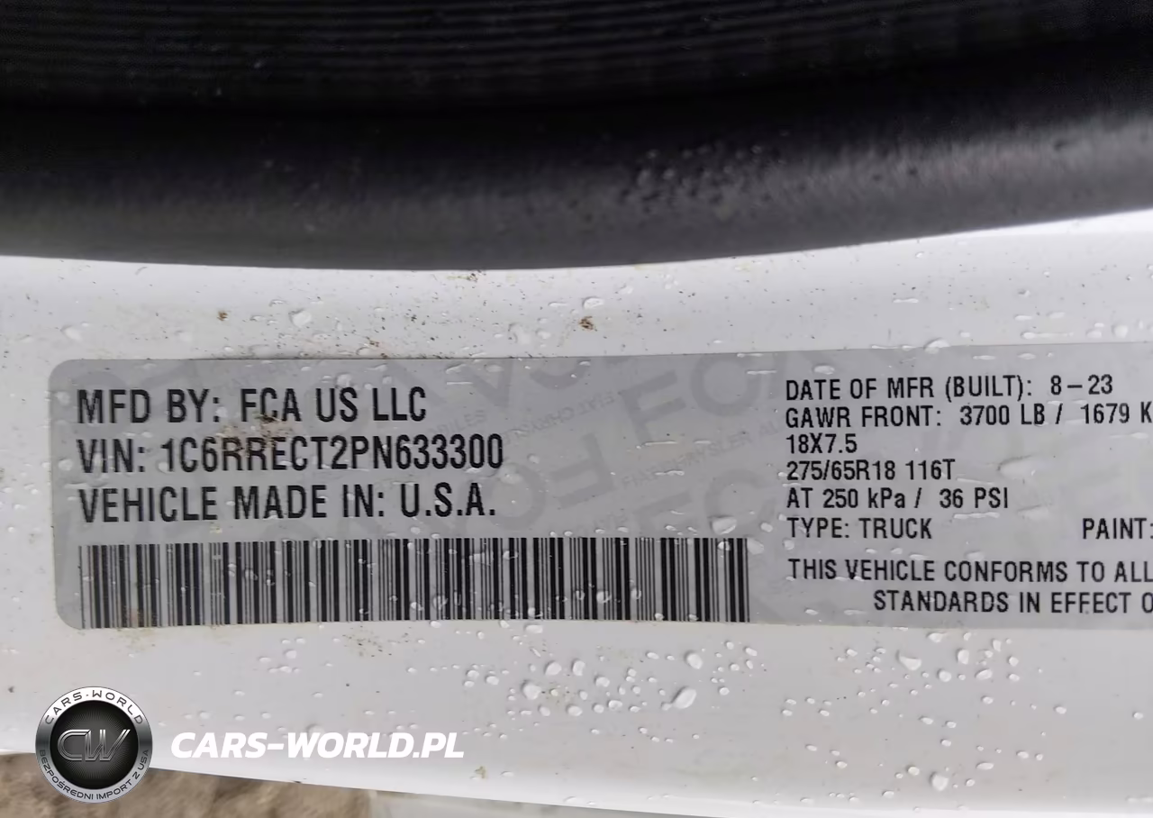 2023 Ram 1500 Tradesman 4X2 6'4 Box VIN:1C6RRECT2PN633300 - 9