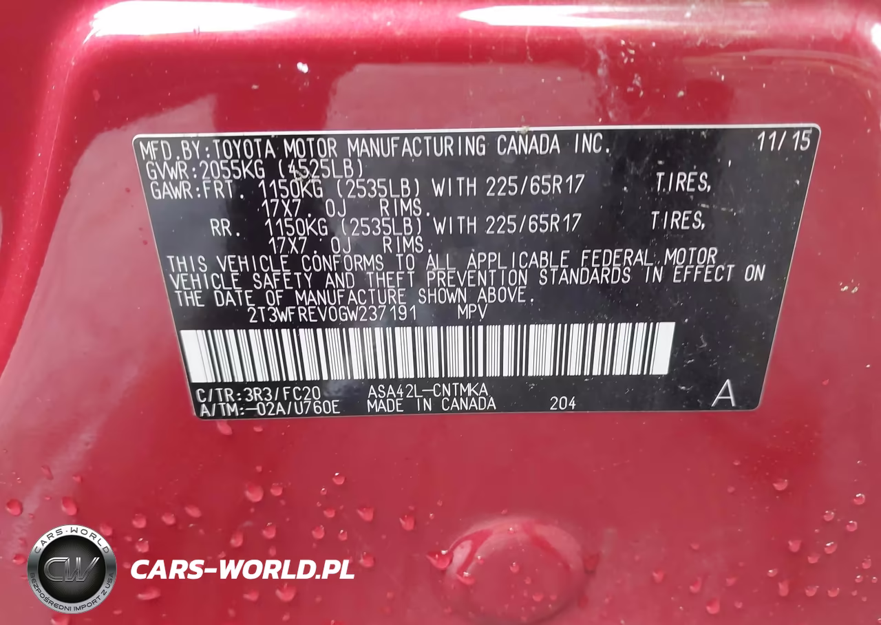 2016 Toyota Rav4 Xle VIN:2T3WFREV0GW237191 - 9
