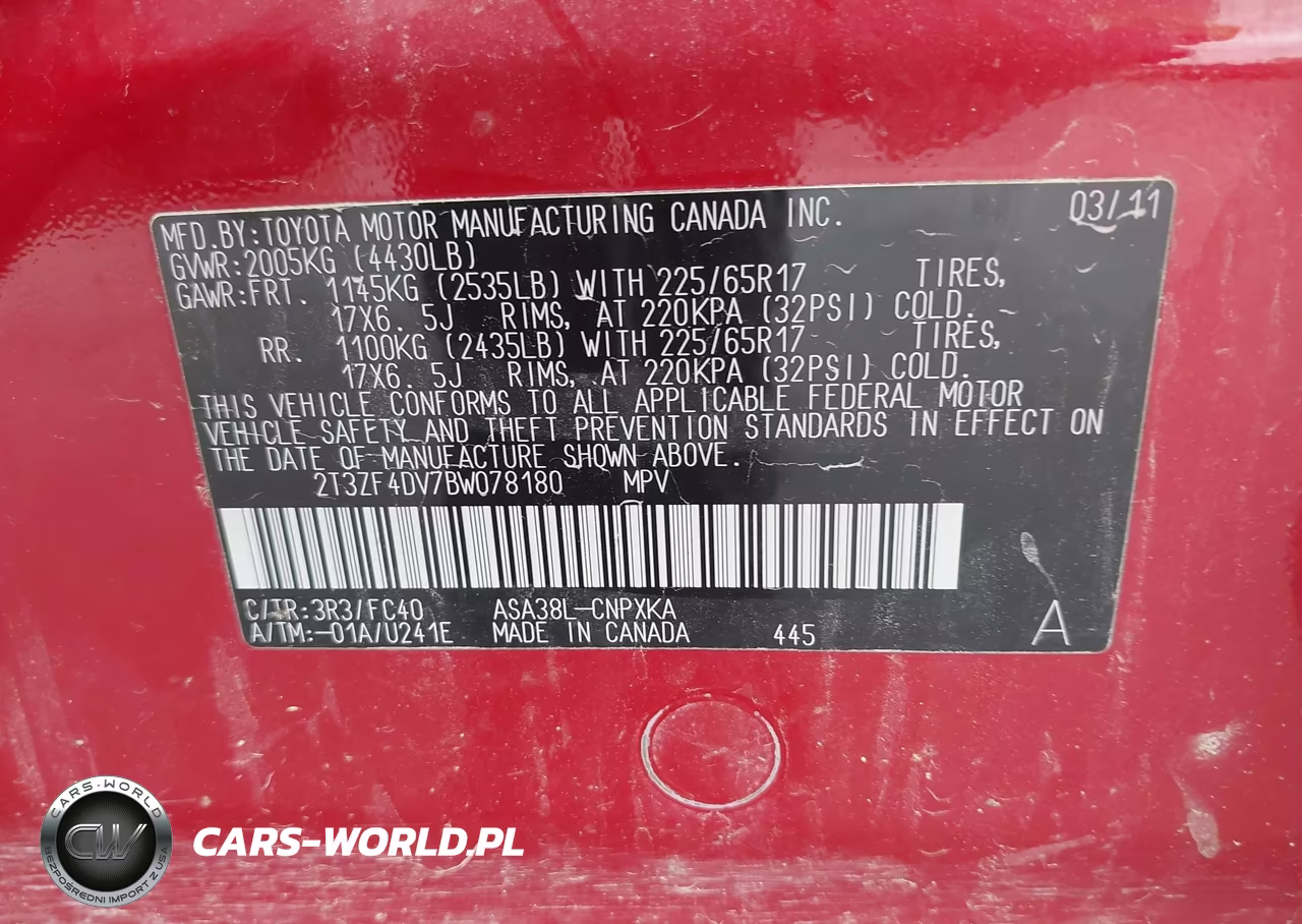 2011 Toyota Rav4 VIN:2T3ZF4DV7BW078180 - 9
