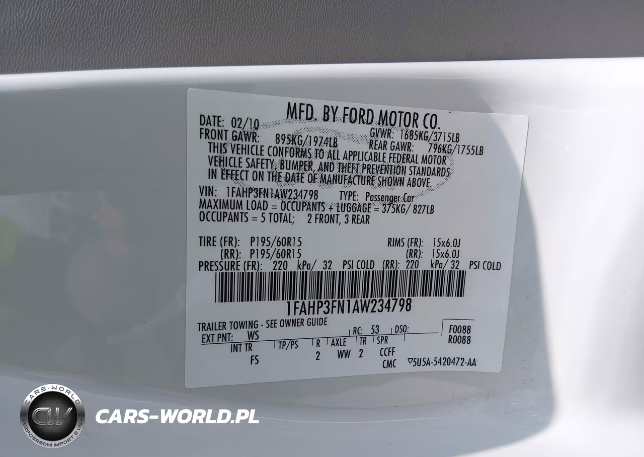 2010 Ford Focus Se VIN:1FAHP3FN1AW234798 - 9