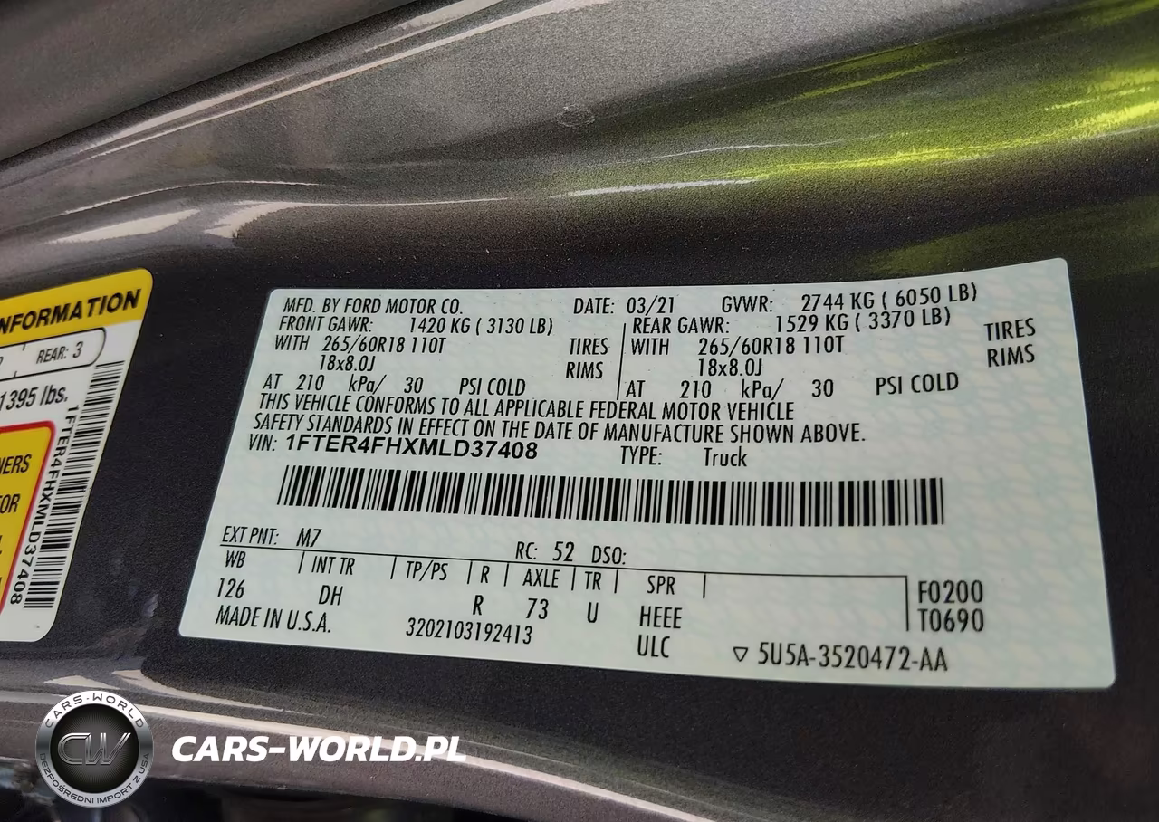 2021 Ford Ranger Lariat VIN:1FTER4FHXMLD37408 - 9