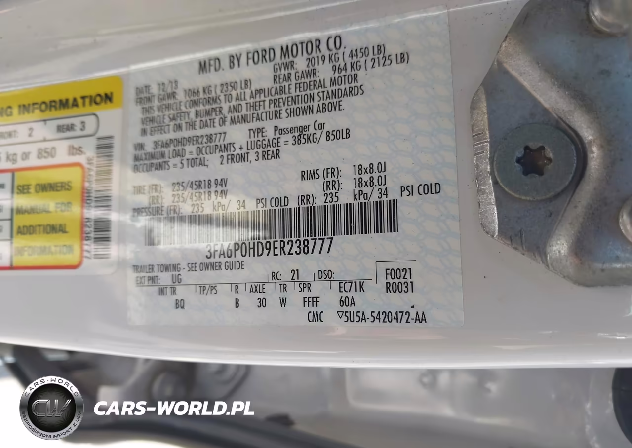 2014 Ford Fusion Se VIN:3FA6P0HD9ER238777 - 9