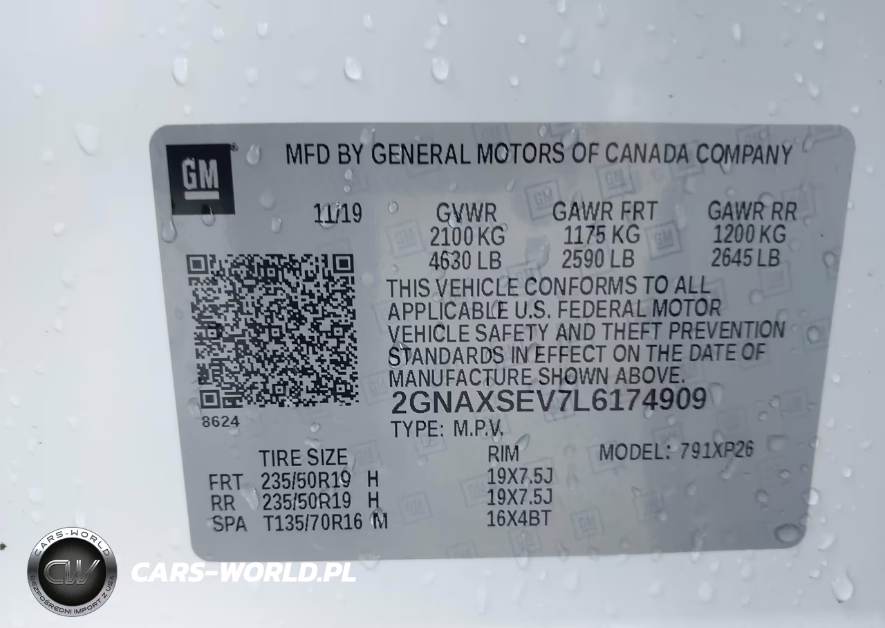 2020 Chevrolet Equinox Awd Ls VIN:2GNAXSEV7L6174909 - 9