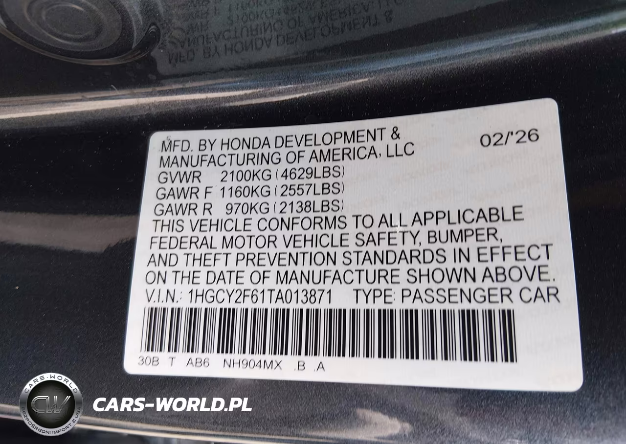2026 Honda Accord Hybrid Ex-L VIN:1HGCY2F61TA013871 - 9