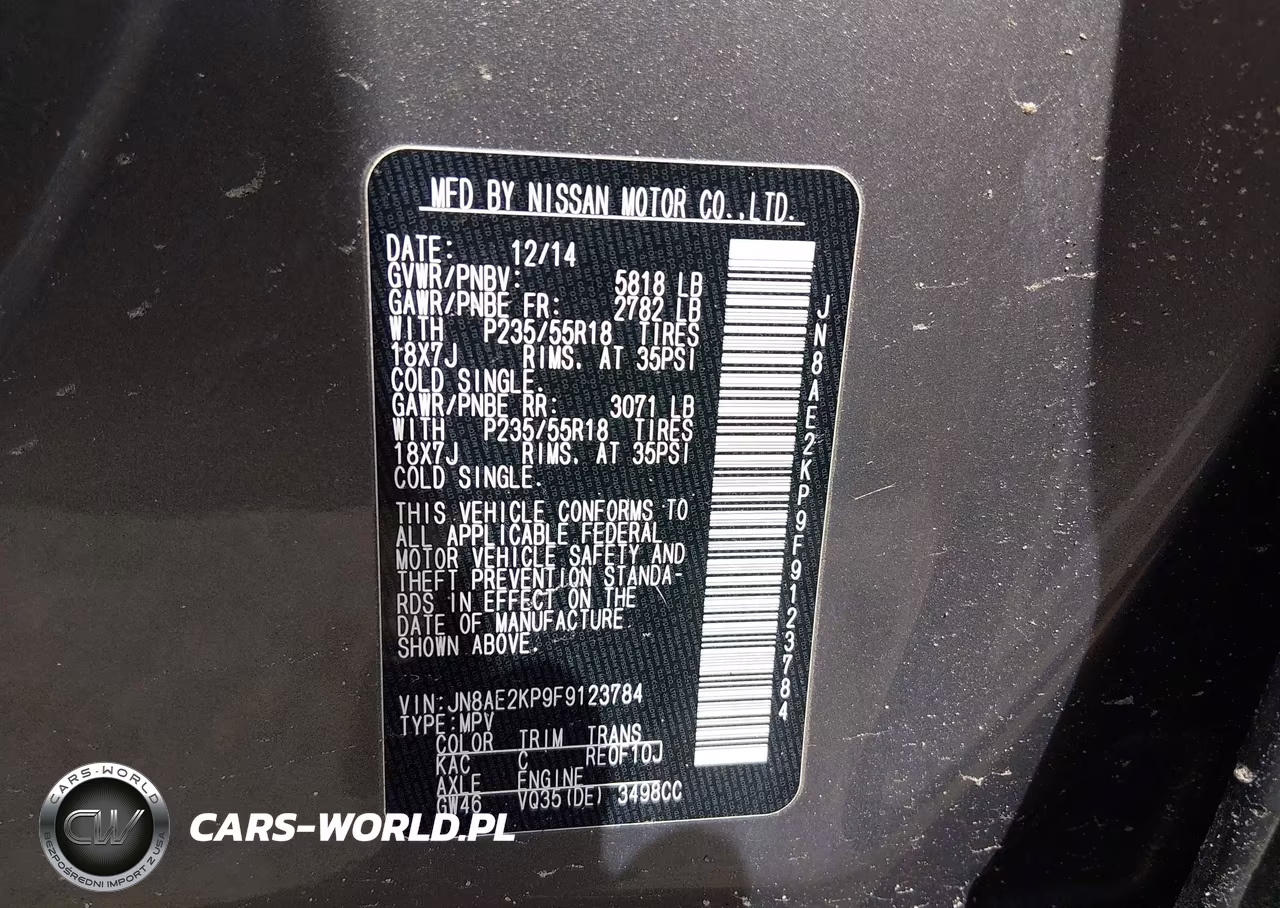 2015 Nissan Quest S-Sv-Sl-Platinum VIN:JN8AE2KP9F9123784 - 9