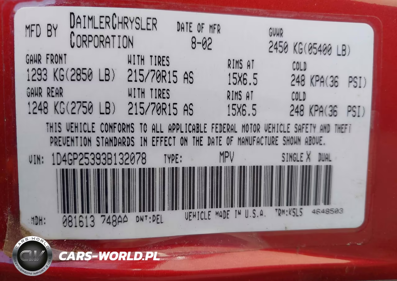 2003 Dodge Caravan Se VIN:1D4GP25393B132078 - 9