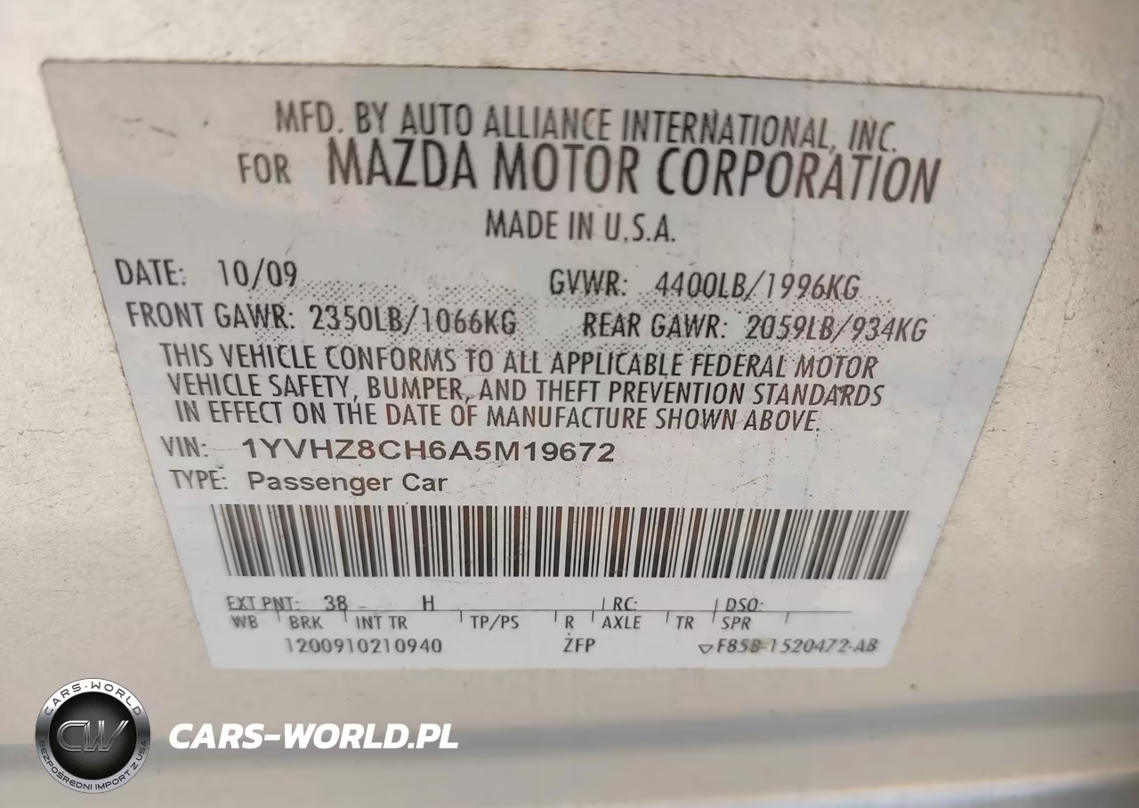 2010 Mazda Mazda6 I Touring VIN:1YVHZ8CH6A5M19672 - 9