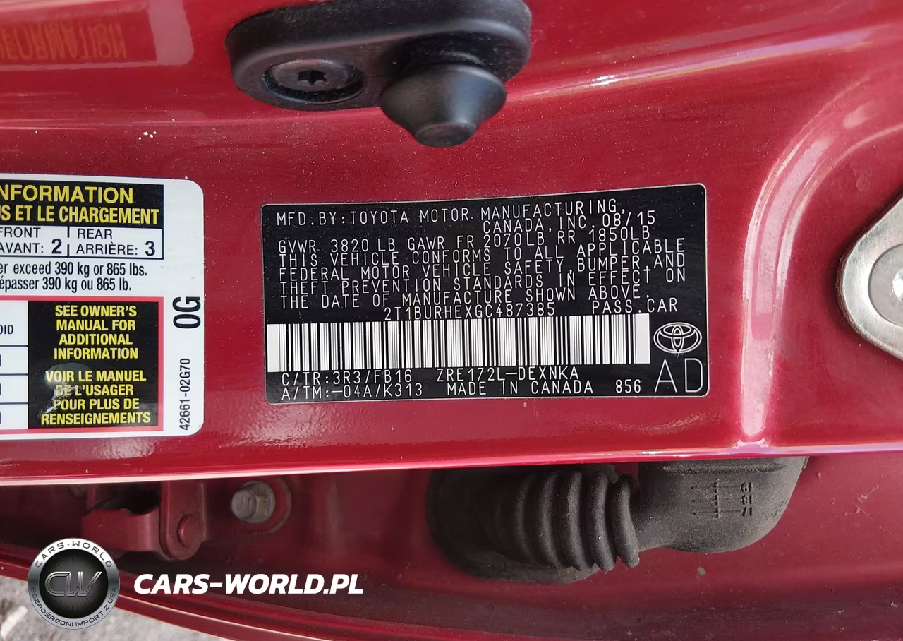 2016 Toyota Corolla Le VIN:2T1BURHEXGC487385 - 9