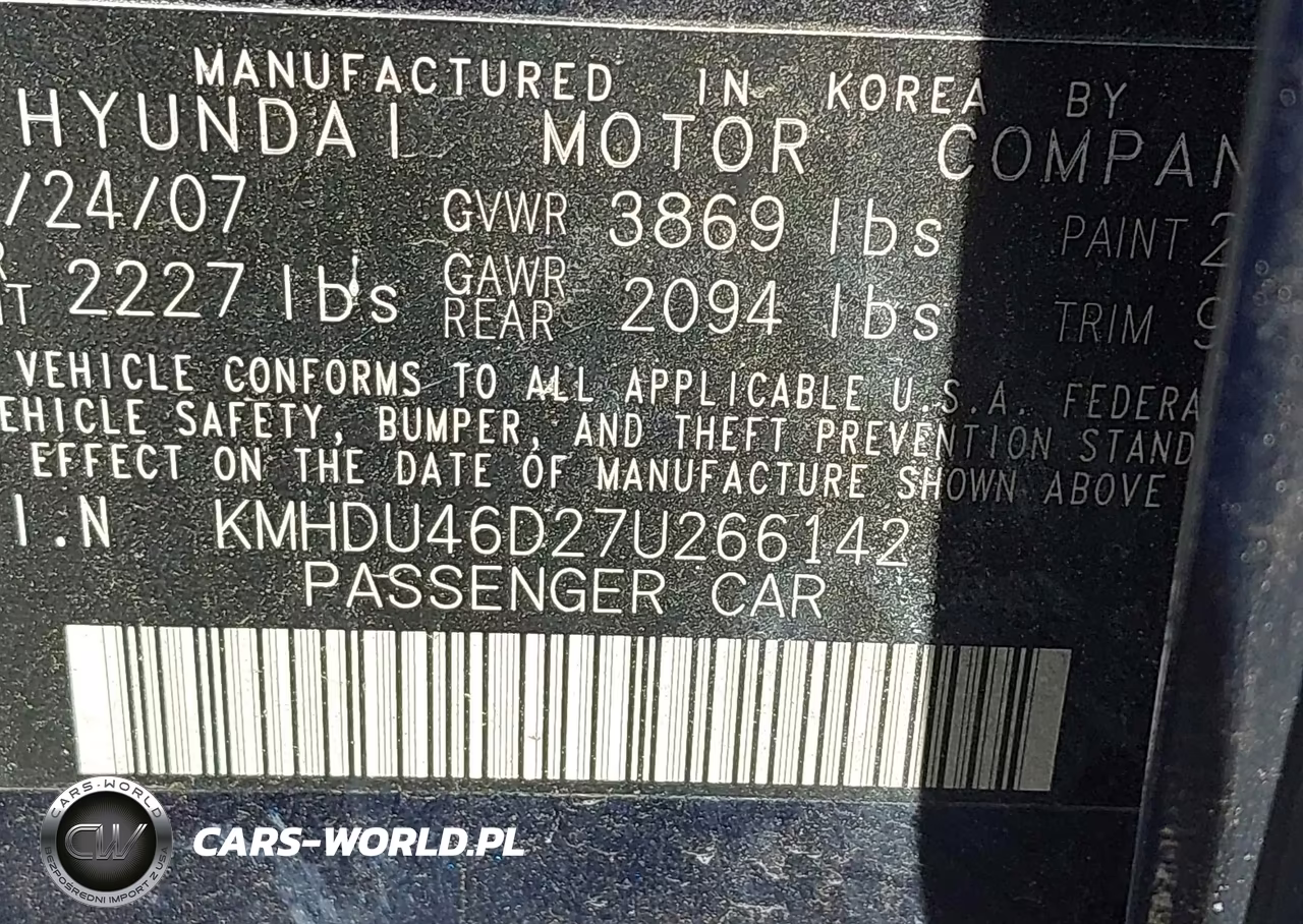 2007 Hyundai Elantra Gls-Ltd-Se VIN:KMHDU46D27U266142 - 9