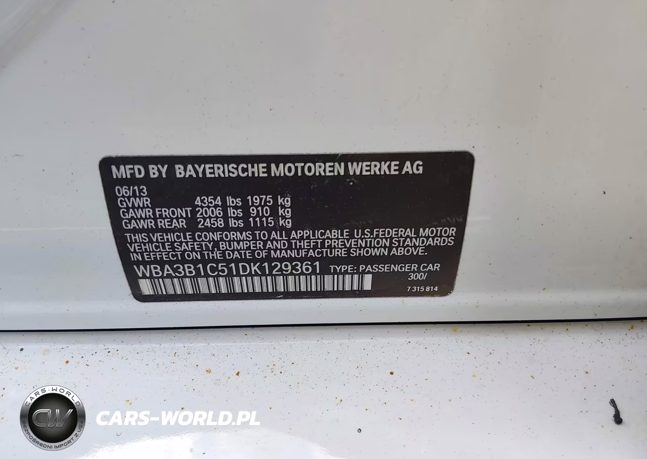 2013 BMW 320I VIN:WBA3B1C51DK129361 - 9