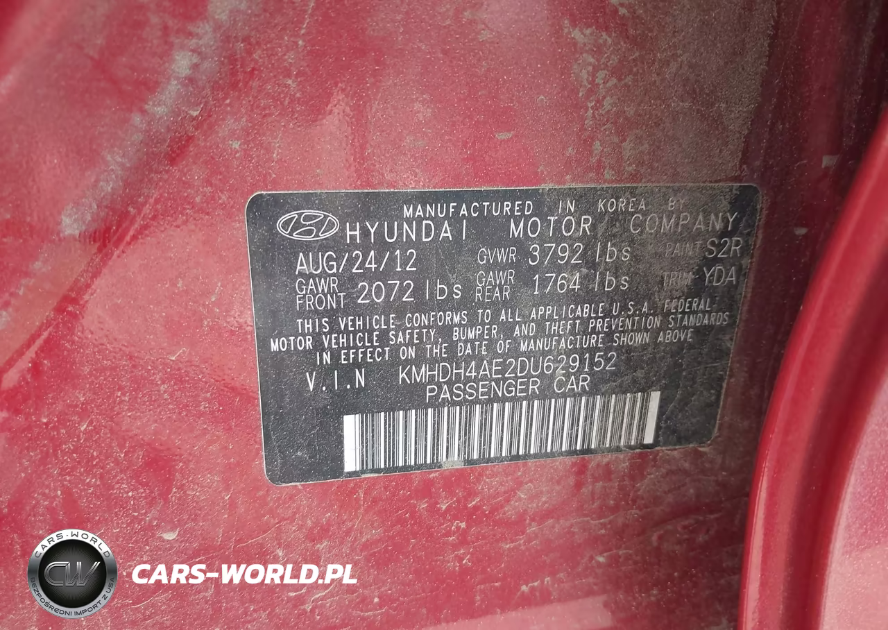 2013 Hyundai Elantra Gls VIN:KMHDH4AE2DU629152 - 9