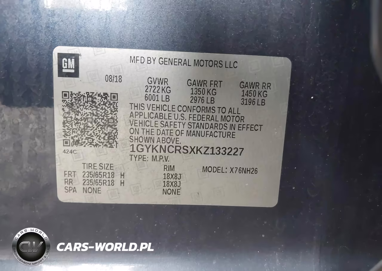 2019 Cadillac Xt5 Luxury VIN:1GYKNCRSXKZ133227 - 9
