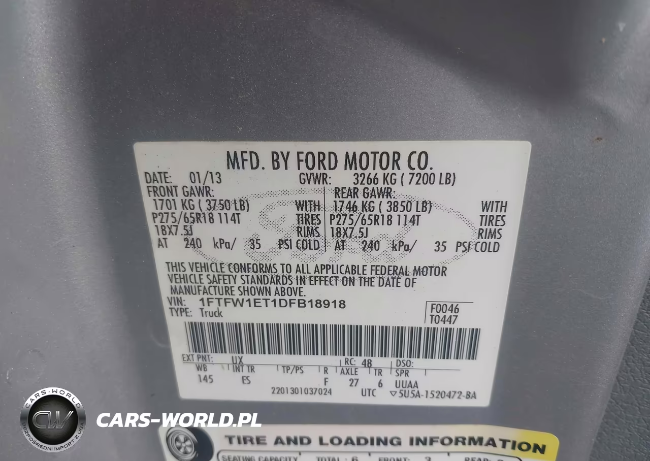 2013 Ford F-150 Lariat VIN:1FTFW1ET1DFB18918 - 9