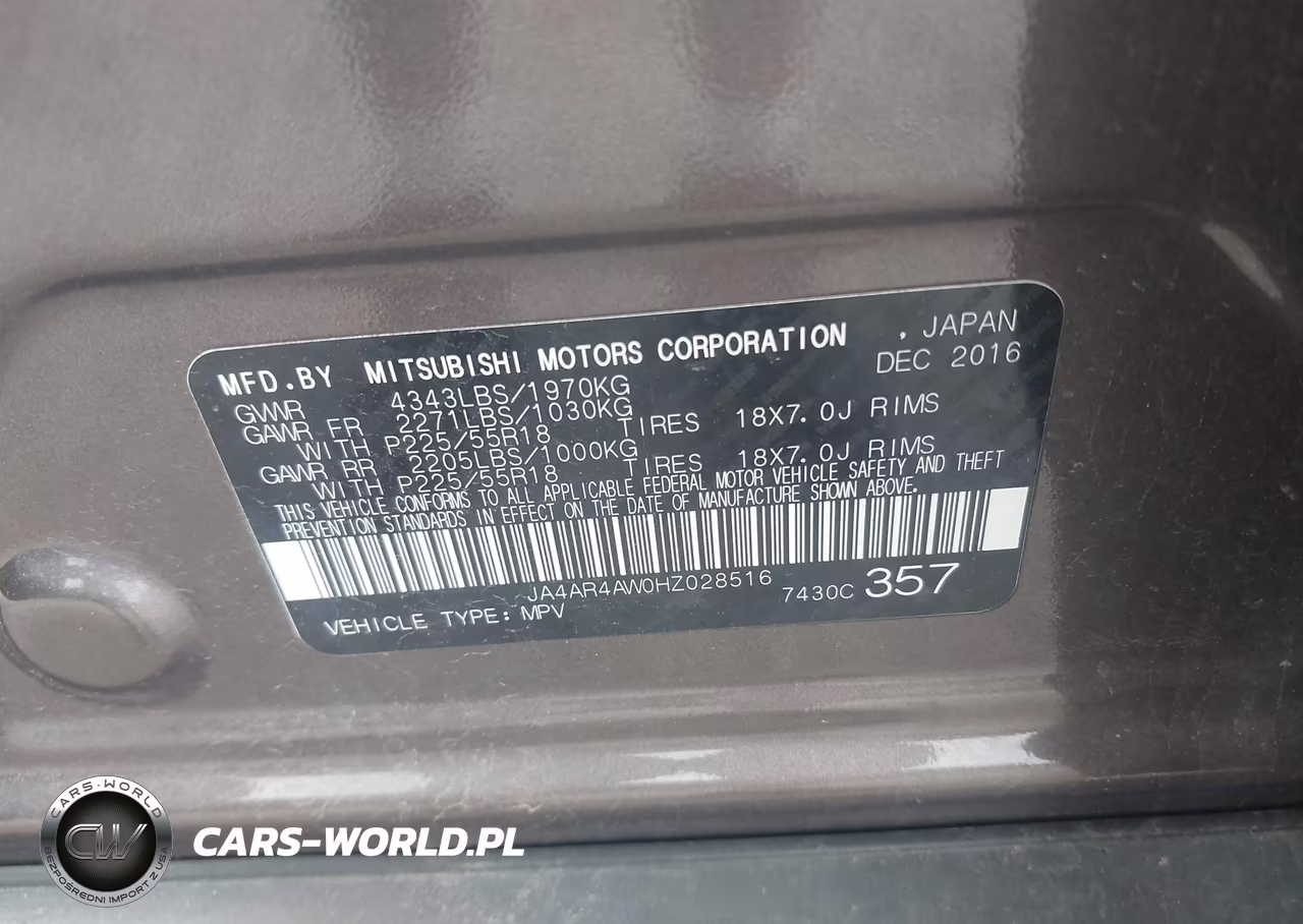 2017 Mitsubishi Outlander Sport 2.4 Gt VIN:JA4AR4AW0HZ028516 - 9