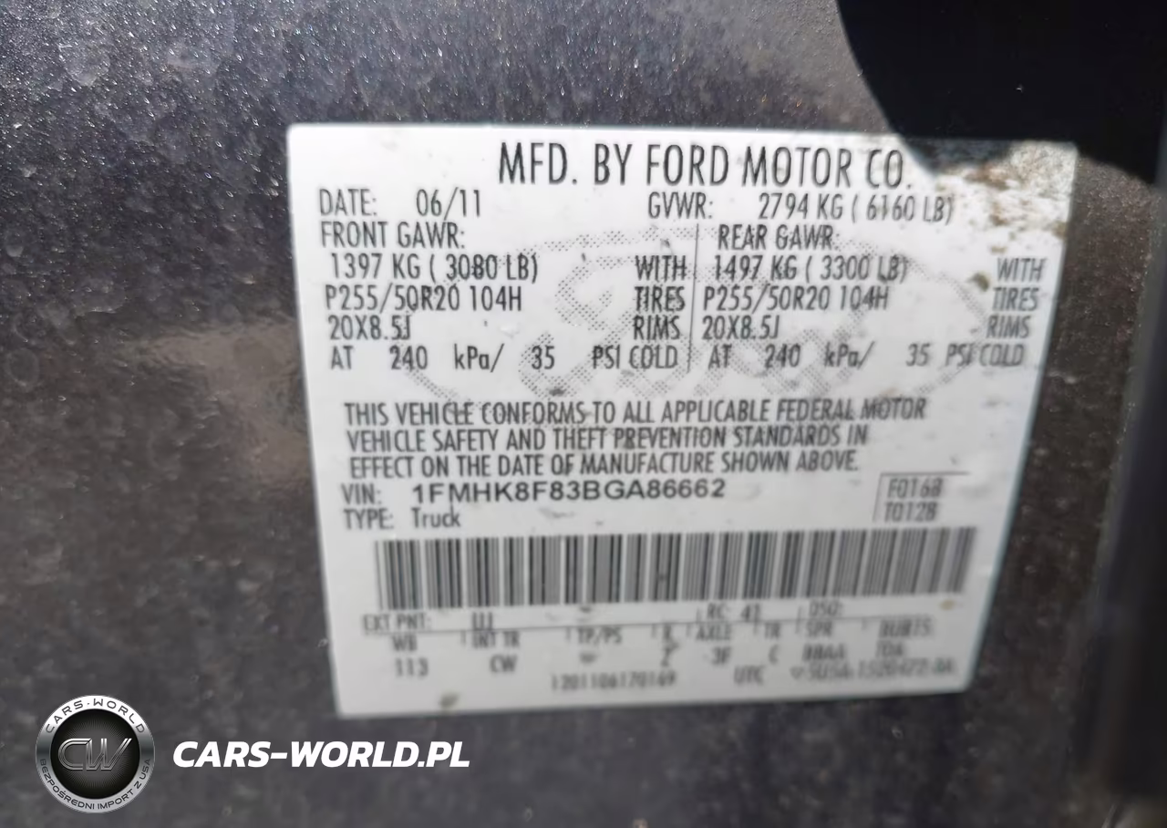 2011 Ford Explorer Limited VIN:1FMHK8F83BGA86662 - 9