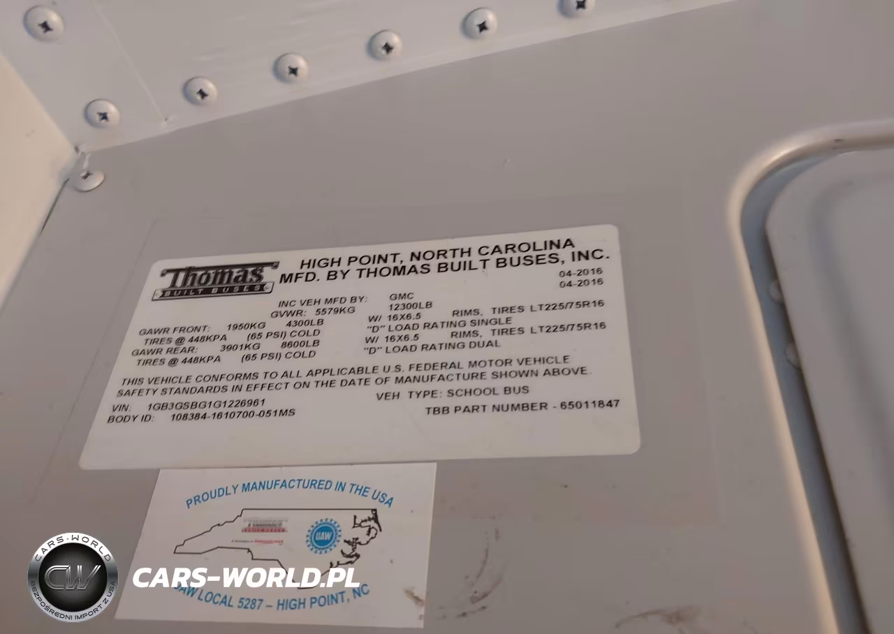 2016 Thomas Bus Express Cutaway VIN:1GB3GSBG1G1226961 - 8