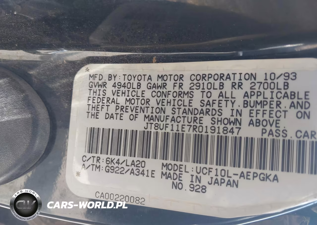 1994 Lexus Ls 400 VIN:JT8UF11E7R0191847 - 9