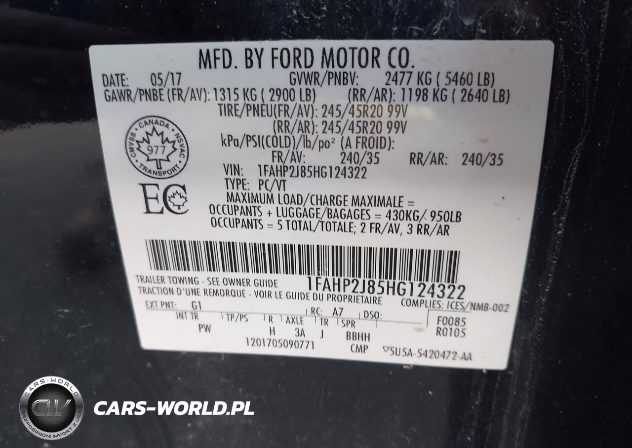 2017 Ford Taurus Limited VIN:1FAHP2J85HG124322 - 9