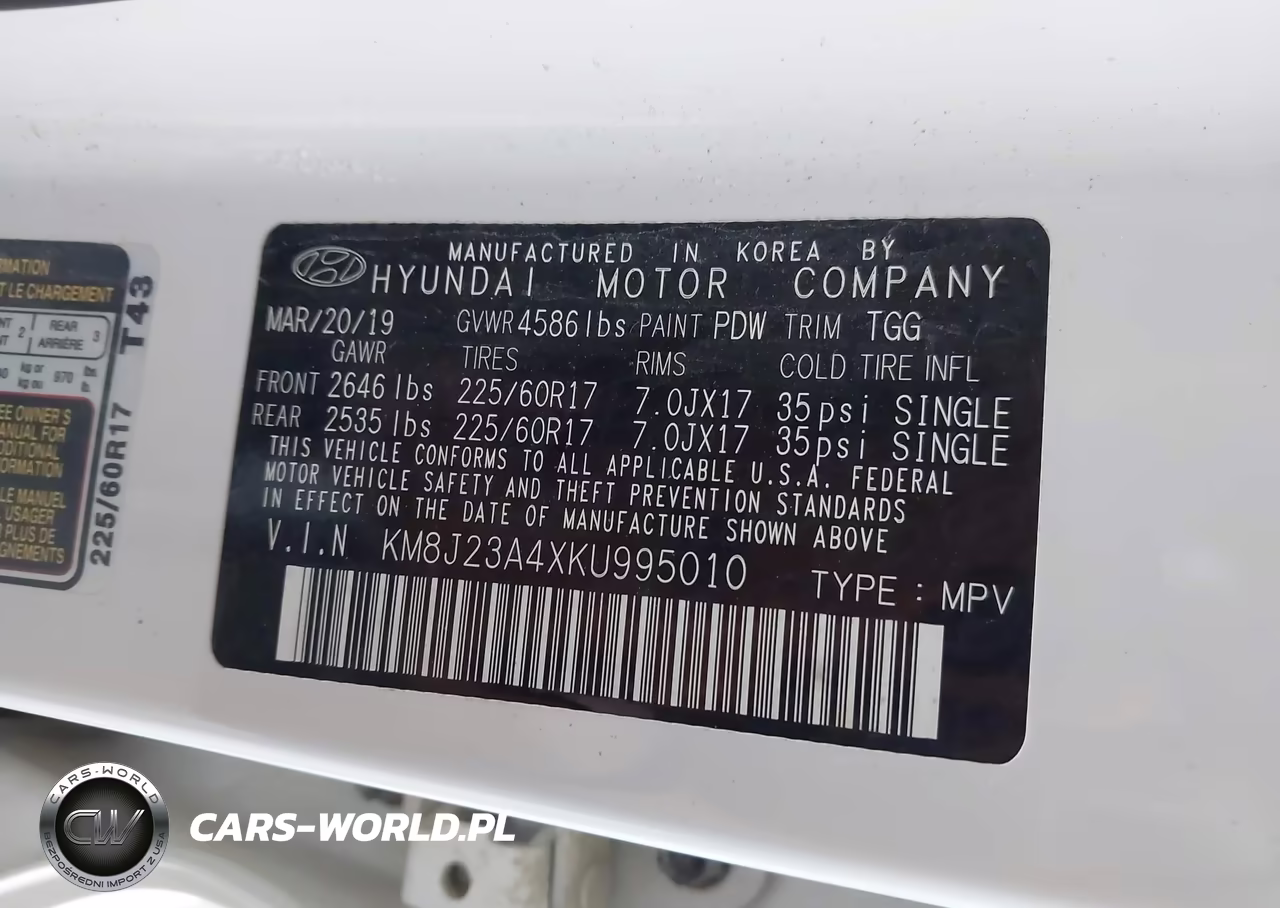 2019 Hyundai Tucson Se VIN:KM8J23A4XKU995010 - 9
